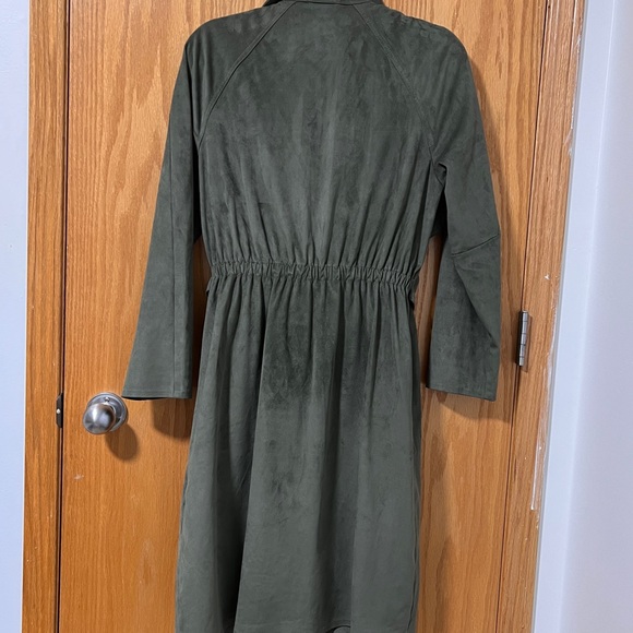 ZARA OLIVE GREEN TRENCH COAT - Picture 2 of 3